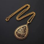 "Men’s Goldplated Pendant Necklace – Fashion Cuban Chain with CZ Stones, Iced Out Hip-Hop Jewelry, Rock Biker Style Gift"