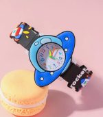 Unisex Macaron Color Silicone Quartz Wristwatch – Round Dial with Arabic Numerals, Perfect Gift for Kids & Teens