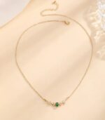 Elegant Copper Leaf & Branch Necklace with Cubic Zirconia – Timeless Beauty for Women - Image 2