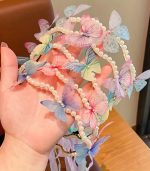 Girls’ Princess Hairband – Elegant Forest Style with Imitation Pearls & Butterfly Design, Birthday Dress-Up Accessory - Image 2