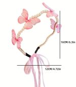 Girls’ Princess Hairband – Elegant Forest Style with Imitation Pearls & Butterfly Design, Birthday Dress-Up Accessory - Image 3