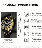 Luxury Black Quartz Watch – Unisex Design for Men & Women, Elegant Style for Daily & Formal Wear, Perfect Gift with Premium Box - Image 5