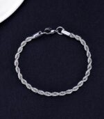 4mm Stainless Steel Twist Rope Chain Bracelet – Unisex Fashion Jewelry Gift - Image 2