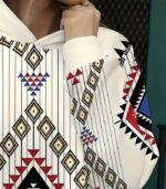 Women’s Tribal Geometric Print Hoodie – Southwestern Style Pullover with Vibrant Patterns | Comfortable All-Season Casual Sweatshirt - Image 3