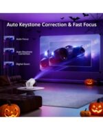 XYA Ultra-HD Smart Mini Projector – 180° Rotatable Portable Home Theater with WiFi 6 & Bluetooth 5.2, Android 12 System, Auto Keystone Correction & Quick Focus – Ultra Bright Projector for PC, TV, Smartphone & Office Presentations - Image 3