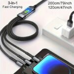100W 3-in-1 Fast Charging Cable – Super-Speed USB-C, Micro-USB & Lightning Charger