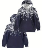 Women’s Floral Pattern Hoodie – Stylish Long-Sleeve Pullover with Drawstring Hood & Front Pockets | Soft, Casual & Machine-Washable Sweatshirt for Spring and Fall - Image 6