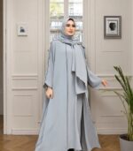Elegant Open Front Abaya for Women – Solid Color Moroccan & Turkish Style | Lightweight Islamic Dress for Everyday & Special Occasions - Image 10
