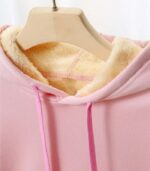 Women’s Floral Fleece Hoodie – Retro-Inspired Cozy Sweatshirt with Soft Lining | Warm Casual Pullover for Fall & Winter - Image 8