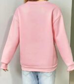 Women’s Rose Floral Fleece Sweater – Thick Winter Warm Round Neck Casual Pullover - Image 8