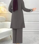 Women’s Embroidered Plant-Pattern Two-Piece Set – Long Sleeve Top & Pants | Elegant Arabic Outfit Without Headscarf - Image 19