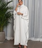 Elegant Open Front Abaya for Women – Solid Color Moroccan & Turkish Style | Lightweight Islamic Dress for Everyday & Special Occasions