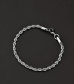 4mm Stainless Steel Twist Rope Chain Bracelet – Unisex Fashion Jewelry Gift