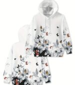 Women’s Floral & Butterfly Print Hoodie – Long Sleeve Pullover with Front Pocket | Soft, Stretchy & Machine-Washable Fabric for Casual Everyday Style - Image 6