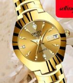 Women’s Luxury Rhinestone Quartz Watch – Golden Fashion Analog Calendar Wristwatch with Date Display - Image 3