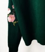Women’s Soft Green Floral Embroidered Sweater – Cozy Autumn & Winter Fashion for a Feminine Look - Image 3