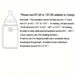 USB Baby Bottle Warmer – Portable Electric Feeding Bottle Heater with Adjustable Temperature, USB Powered Travel Bottle Warmer