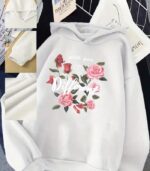 Women’s Pink “It’s Different” Floral Hoodie – Soft Long-Sleeve Pullover Featuring “With You” Print | Trendy, Cozy & Stylish Choice for Fall and Winter Casual Wear - Image 11