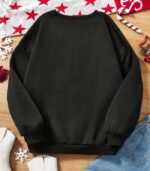 Women’s Rose Floral Fleece Sweater – Thick Winter Warm Round Neck Casual Pullover - Image 16
