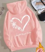 Women’s Snowflake & Heart Print Hoodie – “Faith Hope Love” Back Design | Cozy Long-Sleeve Sweatshirt with Front Pocket | Comfortable All-Season Casual Wear for Women - Image 8