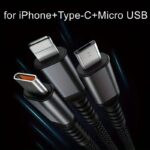 100W 3-in-1 Fast Charging Cable – Super-Speed USB-C, Micro-USB & Lightning Charger