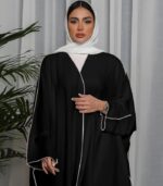 Elegant Open Front Abaya for Women – Solid Color Moroccan & Turkish Style | Lightweight Islamic Dress for Everyday & Special Occasions - Image 5