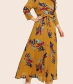 Elegant Women’s Maxi Frock Dress – Full-Length Flowing Gown with Round Neck & Long Sleeves | Perfect for Parties & Formal Events - Image 5