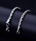 4mm Stainless Steel Twist Rope Chain Bracelet – Unisex Fashion Jewelry Gift - Image 4