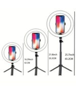 LAQIUIUE Dimmable 25.4cm LED Ring Light with Tripod Stand – 120 LEDs, USB Powered, Adjustable Brightness, Gooseneck & Phone Holder - Image 4