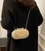 Light Luxury Sequin Simple Handbag – Elegant Evening Clutch & Chain Shoulder Bag for Women - Image 4