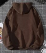 Women’s Coffee Brown Hooded Sweatshirt – Cozy Loose-Fit Hoodie with Front Pocket & Drawstring Hood for Autumn/Winter - Image 3