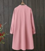 Women’s Plus Size Floral Embroidered Blouse – Elegant Longline Shirt with Stand Collar | Lightweight, Non-Stretch Fabric for Everyday & Formal Wear - Image 3