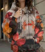 Women’s Cozy Hooded Jacket – Stylish Drawstring Hoodie with Front Pocket | Comfortable Outerwear for Fall & Winter - Image 2