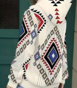 Women’s Tribal Geometric Print Hoodie – Southwestern Style Pullover with Vibrant Patterns | Comfortable All-Season Casual Sweatshirt - Image 5