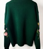 Women’s Soft Green Floral Embroidered Sweater – Cozy Autumn & Winter Fashion for a Feminine Look - Image 6