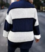 Women’s Plus Size Sweater – Elegant Color-Block Pullover for Effortless Winter Style - Image 6