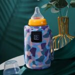 USB Baby Bottle Warmer – Portable Electric Feeding Bottle Heater with Adjustable Temperature, USB Powered Travel Bottle Warmer