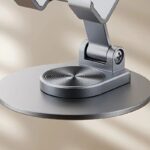 Metal 360-degree Rotatable Foldable Adjustable Phone Holder in Carbon Black for Desktop Live Streaming