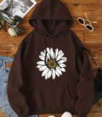 Women’s Daisy Print Hoodie – Cozy Floral Pullover with Kangaroo Pocket | Soft, Long-Sleeve Sweatshirt for Fall & Winter Layering - Image 17