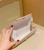 Women’s Elegant Glittering Handbag with Magnetic Closure – Luxury Party Clutch & Chain Shoulder Bag for Weddings - Image 4