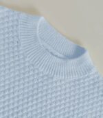 Women’s Blue Winter Sweater – Soft Slim-Fit Pullover with Leaf Pattern for Cozy Seasonal Style - Image 9