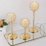 Elegant Gold-Plated Crystal Candlesticks – Floor Standing Candle Holders for Wedding, Hotel & Home Decor