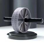 Roller Wheel for Abs Workout – Durable Gray & Black Core Trainer for Home Fitness, Muscle Building, and Weight Loss
