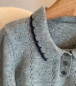 Women's Korean-Inspired Colorblock Sweater – Long Sleeve Pullover with Bow Accent and Lapel Detail, Soft & Cozy for Autumn and Winter Layering - Image 5