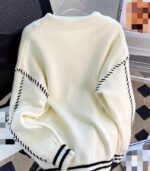 Women’s Navy & White Color-Block Cardigan – V-Neck Sweater Jacket with Tie-Front and Button Closure, Long-Sleeve Cozy Layer for Fall and Winter - Image 8