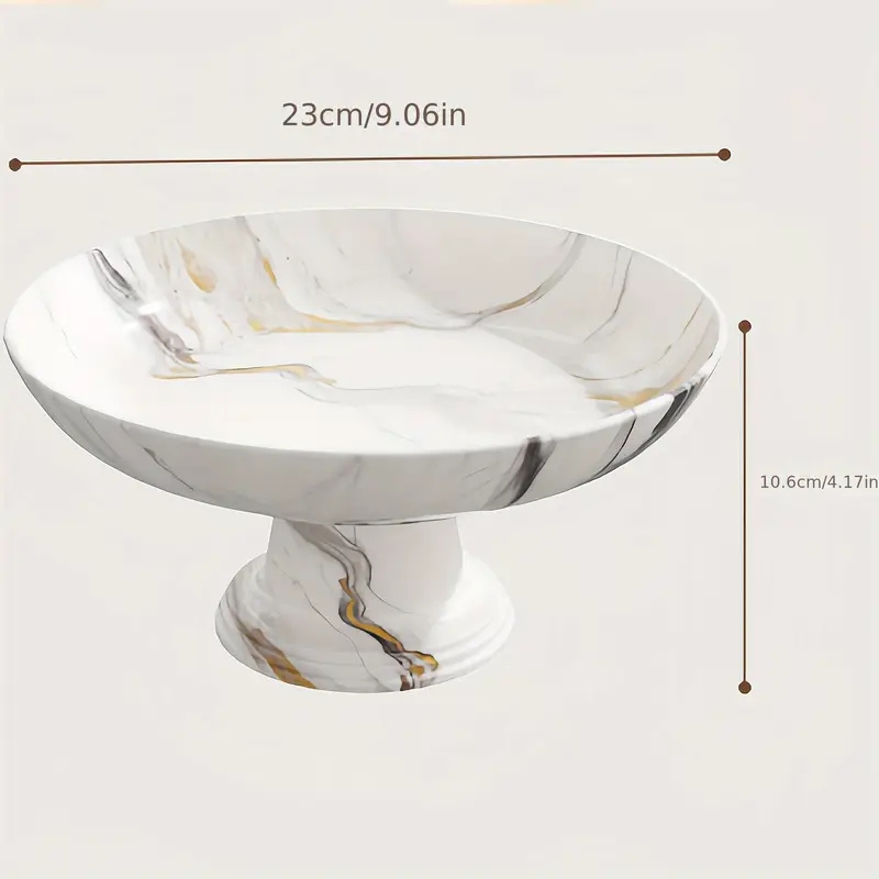Marble Pattern Luxury PP Tray Organizer – Non-Slip Serving Plate for Home & Dining