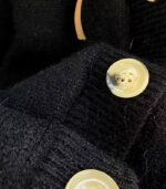 Women’s Navy & White Color-Block Cardigan – V-Neck Sweater Jacket with Tie-Front and Button Closure, Long-Sleeve Cozy Layer for Fall and Winter - Image 3