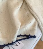 Women's Korean-Inspired Colorblock Sweater – Long Sleeve Pullover with Bow Accent and Lapel Detail, Soft & Cozy for Autumn and Winter Layering - Image 10