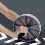 Roller Wheel for Abs Workout – Durable Gray & Black Core Trainer for Home Fitness, Muscle Building, and Weight Loss
