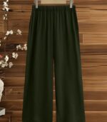 Women’s Chic Plant Print Two-Piece Set – Long-Sleeve Blouse with Solid Trousers, Elegant and Comfortable Outfit for Spring and Autumn - Image 5